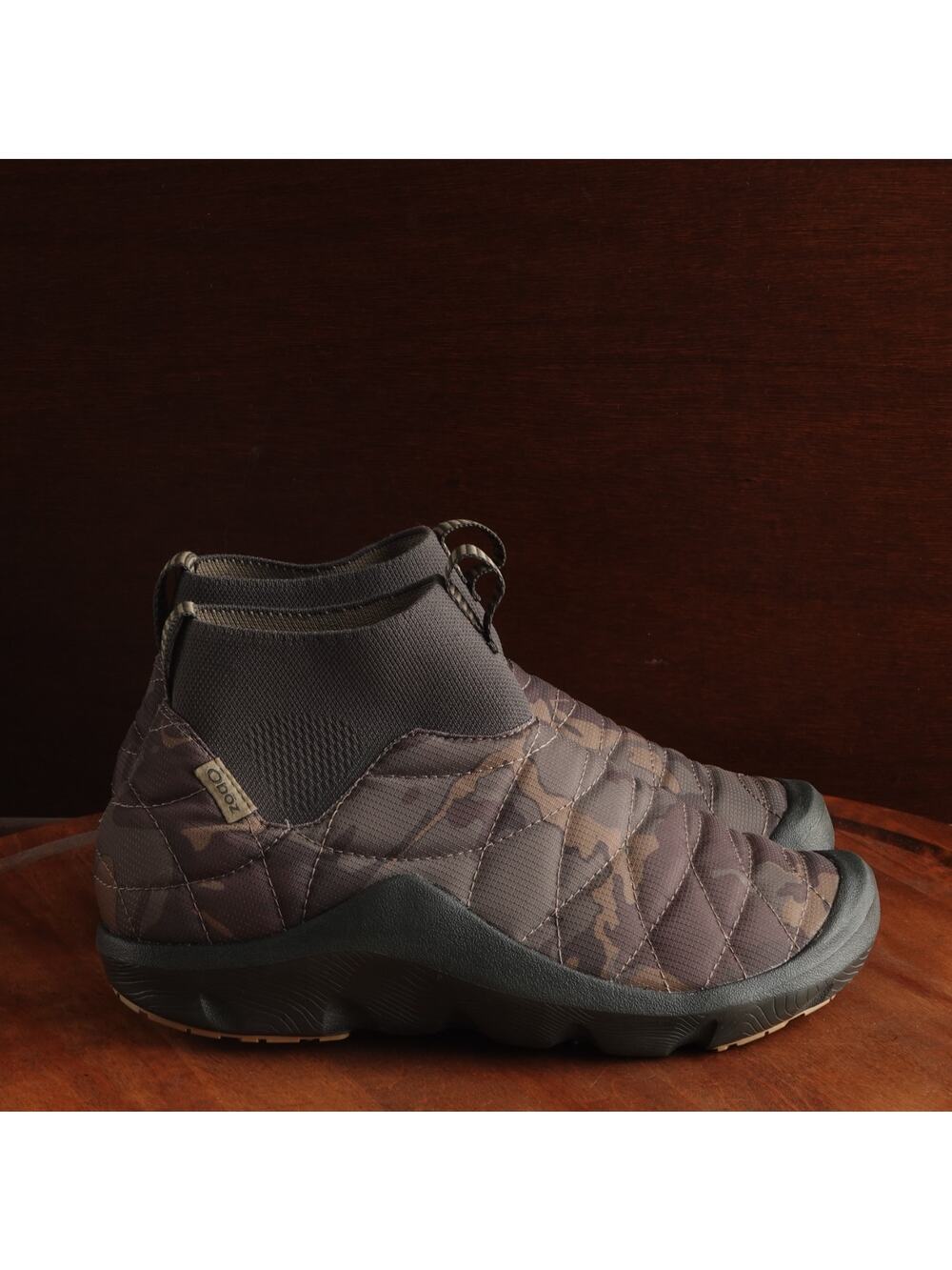 Oboz Boots Womens SZ 11 Brown Camo Whakata Puffy‎ Mid Casual Gorpcore Shoes NWOB